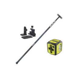 Pack Ryobi Laser croix rouge - 10m de porté - 0,5mm de précision - RBCLLR1 - Canne télescopique