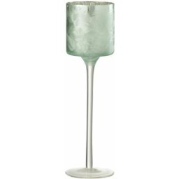 Photophore arbre sur pied verre vert/argent small h. 25cm - Vert