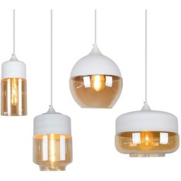 Moderne Lustre Suspension en Verre Tawny Lampe Design Nordique Plafond Luminaire pour Chambre