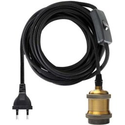 Ersandy - Douille E27 avec Interrupteur, Fil électrique en Tissu de Câble de 1.2 mètres pour