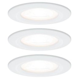Lot de 3 spots encastrés LED Nova - GU10 - Blanc - 6,5W - 2700K - IP44 - Avec ampoule - Blanc