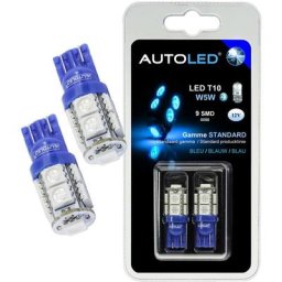 2 Ampoules LED T10 12V 1.2W Bleu - Bleu