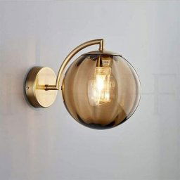 Applique Murale led Globe En Verre Coloré Applique Murale Dorée Support En Métal Complet Simple