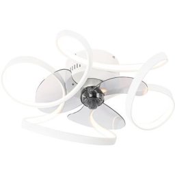 Mandy - led Dimmable Ventilateur de plafond Design variateur inclus - 1 lumière - ø 55 cm - Blanc