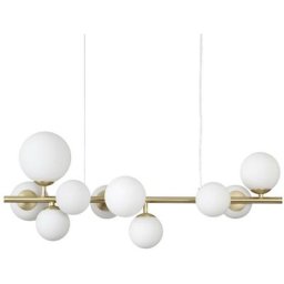 Perlage Plafonnier suspendu globe linéaire à 10 lumières en laiton - Ideal Lux