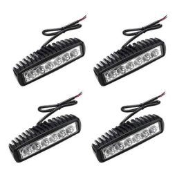 Randaco 4x 18W Phare de Travail Carre a Leds DC 12V 24V Quad Camion Bateau Tracteur Offroad