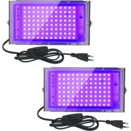 2pcs Projecteur uv led 100W Lumière Noire IP65 Imperméable, Lampe led Ultra-violet, Eclairage à