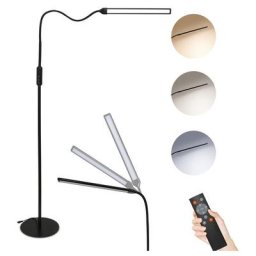 9W lampadaire lampe de lecture salon lampadaire led Dimmable flexible col de cygne - le noir