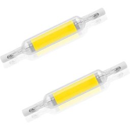 Lot de 2 ampoules led R7S 10 w 78 mm à intensité variable blanc froid 6000-6500 k 100 w halogène