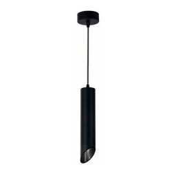 Suspension Moderne GU10 Noire Diffuseur Noir H30cm