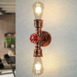 Applique murale vintage pour l'intérieur - 2 ampoules - Culot E27 - Design industriel - Pour