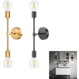 Applique Murale Led à Deux Bras E27 Chambre éclairage De Chevet 2 Double Tête Salle De Bain Miroir
