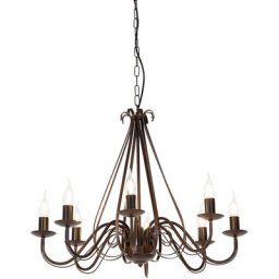 Giuseppe - Lustre italien Rustique - 8 lumière - ø 600 mm - Brun rouille