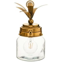 Atmosphera - Lampe led Verre Ananas Doré H33 créateur d'intérieur - Or