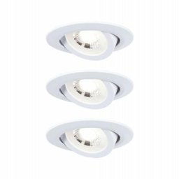Paulmann - Kit Encastrés orientables led 3x6W 3000K 230V blanc dépoli/plastique