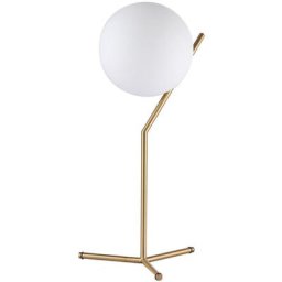 Lampe à poser globe en verre et métal doré nola - E27