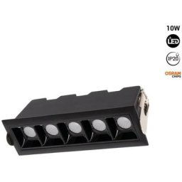 Barcelona Led - Spot encastré led linéaire 10W - Puce osram - UGR18 Noir - Blanc Chaud - Noir