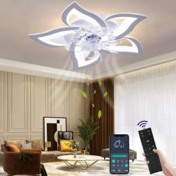 Ventilateur de Plafond avec Éclairage Silencieux Moderne Led avec Télécommande Minuterie Forme de