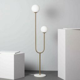 Lampadaire Métal et Verre Moonlight Brass 2 Spots Doré - Doré