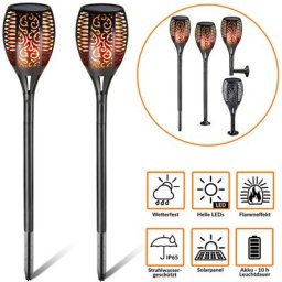 Lampes extérieur solaires Led avec / sans usb effet flamme lampes solaires Jardin Extérieur 2 pcs