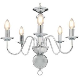 Vidaxl - Lustre Argenté 5 ampoules E14 Argent
