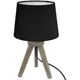 Atmosphera - Mini Lampe Noire Bois et Trépieds créateur d'intérieur - Blanc