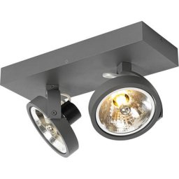 QAZQA go - Spot de plafond Design - 2 lumière - L 30 cm - Gris foncé - Design - Éclairage intérieur