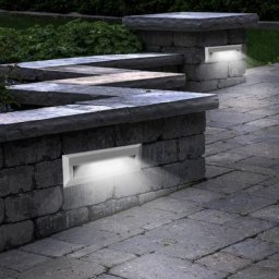 Eclairage de marche extérieur éclairage d'escalier de jardin terrasse, gris, led 3W 110Lm blanc