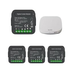 Modules Interrupteur pour Volet Roulant Zigbee (4 pièces) + 1 passerelle Zigbee - Noir Silumen Noir