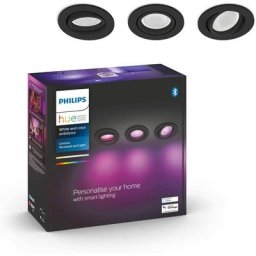 White Ambiance, Centura spots encastrés noir 3x5.7W, compatible Bluetooth, fonctionne avec Alexa,