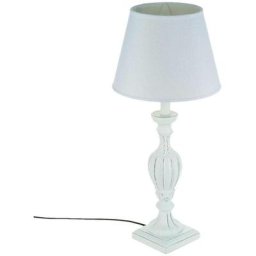 Atmosphera - Lampe en bois patiné blanc H56 créateur d'intérieur - Blanc