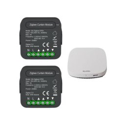 Module Interrupteur pour Volet Roulant Zigbee (2 pièces) + passerelle Zigbee - Noir - SILUMEN - Noir