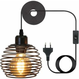 ZMH suspension vintage lampe suspendue industrie - suspension noire table à manger avec