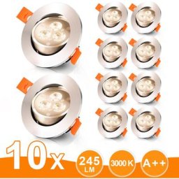 10x Spots led encastrables orientables, Spots led à encastrer,Spot encastrable 3W, Spots