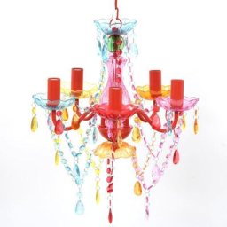 Lustre en cristal multicolore