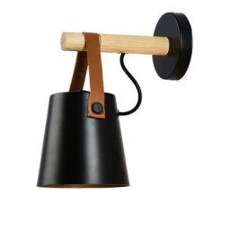Applique de ceinture de style nordique E27 Applique murale en bois massif moderne simple