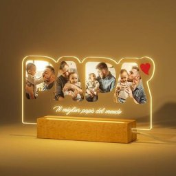 Lampe Photo Personnalisée Cadeau Papa Veilleuse Anniversaire Personnalisée Fête des Pères Idée