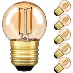 Ersandy - G40 led Filament Mini Globe Ampoule E27 1W Extérieure Chaud Blanc 2200K (Ambre Glow)