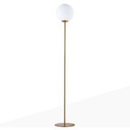 Lampadaire globe en verre et métal doré BAILEY - E27
