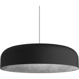 Lumicom - tuzzi Suspension, 1xE27, max 42W, métal, noir mat/feuille argent, D.40cm 40 Noir/feuille