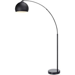 Teamson Home - Lampadaire Arquer arc lampe de salon abat-jour pied marbre noir VN-L00013-EU - Noir