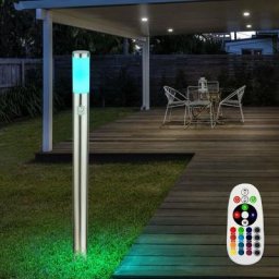 Lampadaire extérieur led en acier inoxydable, télécommande, détecteur de mouvement dans un ensemble
