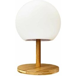 Lampe de table sans fil pied en bambou extensible LED blanc chaud/blanc LUNY H28cm