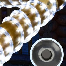 Tube Lumineux Extérieur led Guirlande Lumineuse Décoration et Adapteur d'alimentation Blanc