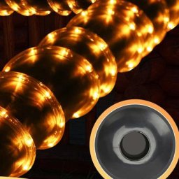 Tube Lumineux Extérieur led Guirlande Lumineuse Décoration et Adapteur d'alimentation Jaune-100M