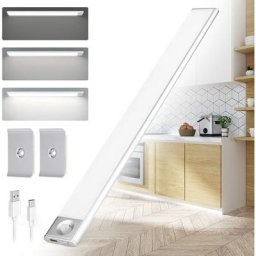60cm Lampe de Placard, Détecteur de Mouvement, Lumière Sans Fil, Rechargeable usb, Bande Magnetique