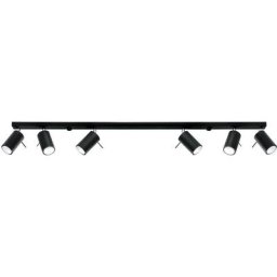 Clairage de plafond ring 6L l noir: 120, b: 8, h: 15, GU10, dimmable