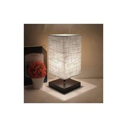 Lampe Chevet , Lampe de Table Moderne Carré, Base en Bois Naturel et Léger, Interrupteur sur Cable,
