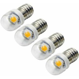 4 pièces 3V 0.2W E10 ampoule LED 5050 1SMD blanc 3000K LED ampoule de remplacement mise à niveau