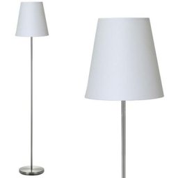 Lampadaire Lampadaire 150cm Design Moderne Abat-jour E27 60W Tissu Blanc